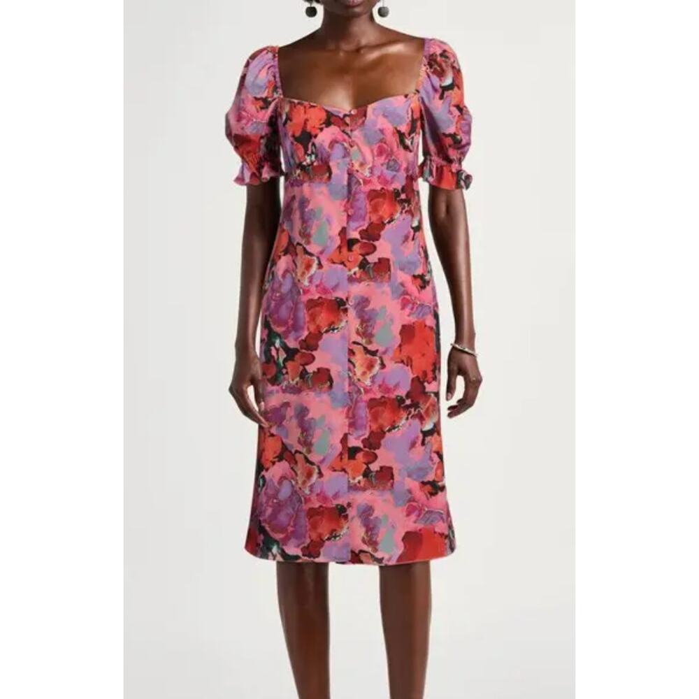 NWT Paul Smith Floral Print Dress Pink Purple Red EU 48 16 Plus